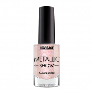 Лак для ногтей Metallic Show LUXVISAGE розовый 304 розовый кварц  эффект зеркального глянца