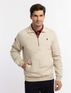 PEACHED FLEECE QUARTER ZIP PULLOVER