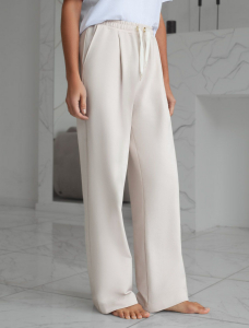 Свободные брюки из тонкого премиального футера с эластаном