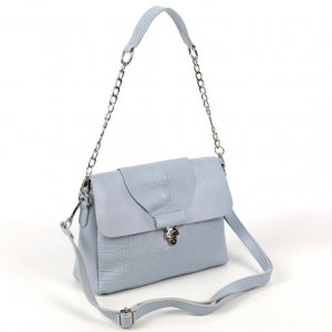 Женская кожаная сумка через плечо J005 Голубой