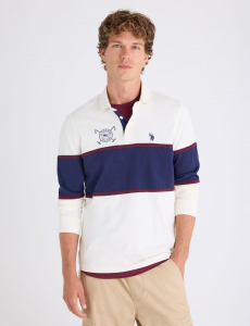 COLORBLOCK LONG SLEEVE JERSEY RUGBY POLO SHIRT