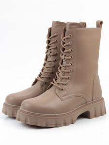 04-PAX33-2Z DK. BEIGE Ботинки зимние женские (натуральная кожа, 100% шерсть)