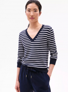 Stripe V-Neck Sweater