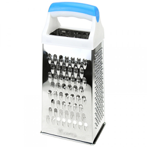 Терка из нержавеющей стали четырехгранная пластмассовая ручка 23см, основание 10х7,5см (Китай)