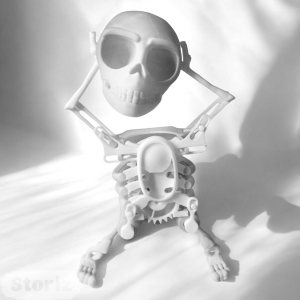 Танцующий Скелет, белый, 17см