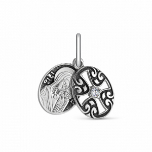 Образ (БМ Казанская) из серебра частичное чернение литье