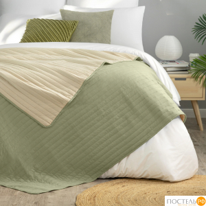 DOME ЭСПЕН зел.-беж. Покрывало 240х260, 1 пр., 100% полиэстер