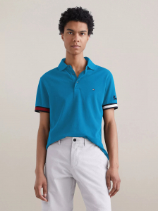 Slim Fit Flag Cuff Polo