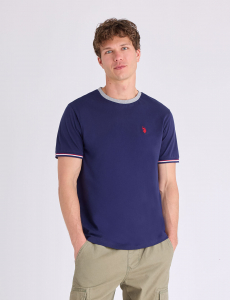 SIGNATURE STRIPE TRIM RINGER T-SHIRT