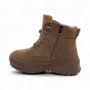 Ботинки из натуральной кожи на меху 88301-10 коричневые