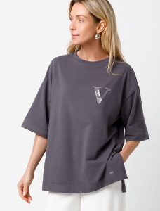 Футболка свободного кроя с авторским принтом