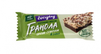 EVERYDAY Батончик-мюсли глазированный ГРАНОЛА ОРЕХ-СЕМЕЧКИ 50г
