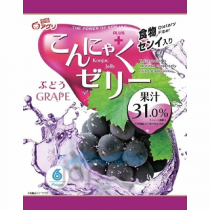Yukiguni Aguri Желе порционное Конняку со вкусом винограда, 6х16гр, 96 гр