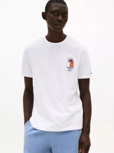 Palm Tree Logo Slub Cotton T-Shirt