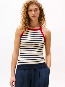 Sofia for Tommy Stripe Ribbed Knit Tank