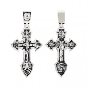 Крест (прп.Сергий Радонежский) из серебра литье частичное чернение