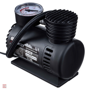 РОКОТ Компрессор автомобильный Цилиндр, 60Вт, 12л/мин, переходники