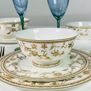 125-115 Набор из 6 салатников 15см.ЗОЛОТОЙ ЦВЕТОК  в под.уп.(х6) Костяной фарфор