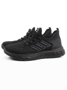03-TEX-D01-07 BLACK Кроссовки летние мужские (текстиль)