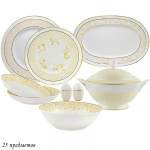 205-131 Обеденный сервиз 25пр. DAMASK в под.уп.(х2)Фарфор