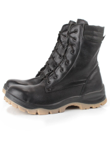 05-9000 BLACK Ботинки зимние мужские (натуральная кожа, искусственный мех)