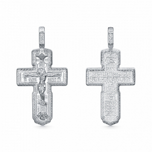 Крест из серебра литье родированный
