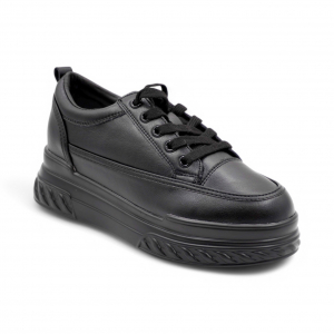 Кроссовки из натуральной кожи P65-3 черные