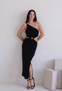 11560 Платье чёрное с открытой спинкой (остаток: 44)