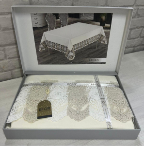 Скатерть EFOR DILAN GARDENYA 160*300 прямоугольная кремовый KREM