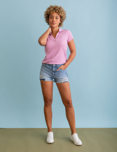 HIGH RISE CURVY SHORT WITH RAW HEM