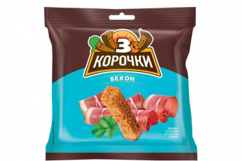 «3 Корочки», сухарики со вкусом бекона, 100 г