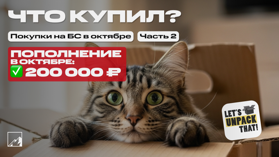 🏆 Пополнил брокерский счёт на 200 000 в октябре. Закупка под пассивный доход на обвале. Что купил? Часть 2