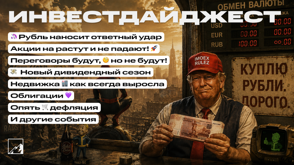 🚀 Новые топовые дивиденды! Укрепление рубля! Ого, опять дефляция?! Переговоры нужны, но не нужны. Канье Уэст. Воскресный инвестдайджест