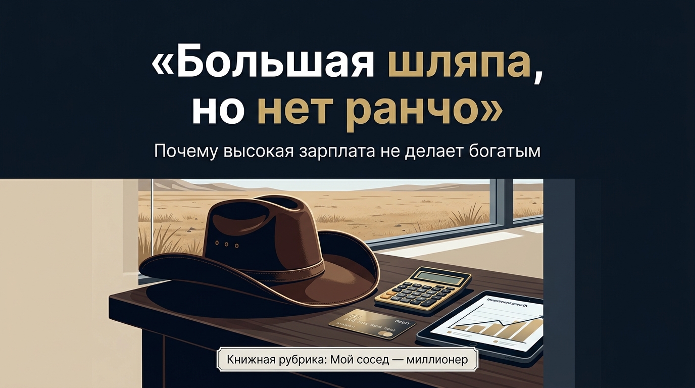 «Большая шляпа, но нет ранчо»: почему высокая зарплата не делает вас богатым. Отрезвляющая база из книги «Мой сосед — миллионер»