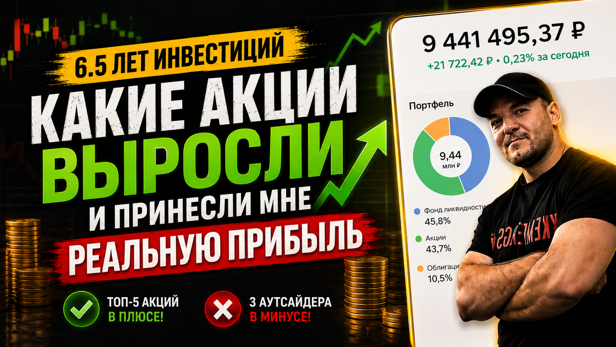 Какие акции в моём портфеле выросли и показали реальную прибыль за 6.5 лет