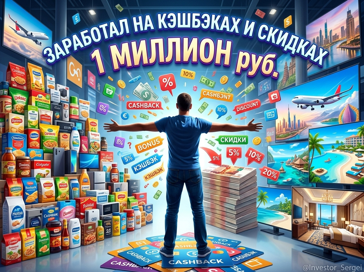 Как я заработал МИЛЛИОН рублей на кэшбэках и скидках