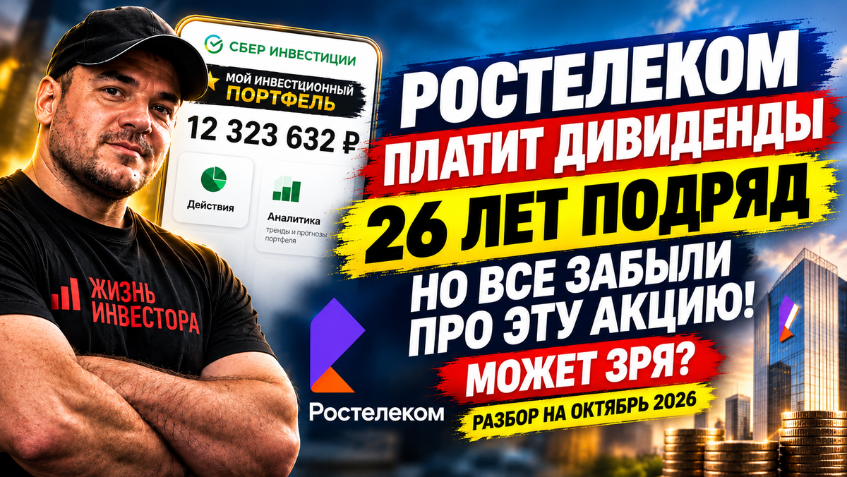 Ростелеком платит дивиденды 26 лет подряд, но все забыли про эту акцию! Может зря? Разбор на октябрь 2026
