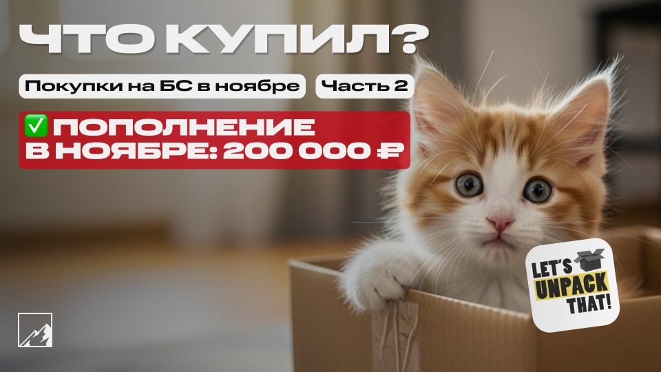 🏆 Пополнил брокерский счёт на 200 000 в ноябре. Мощно закупился акциями под пассивный доход! Что купил? Часть 2