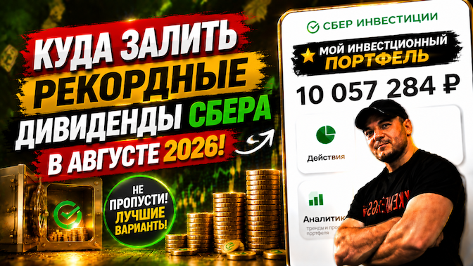 Куда залить рекордные дивиденды СБЕРа в августе 2026!
