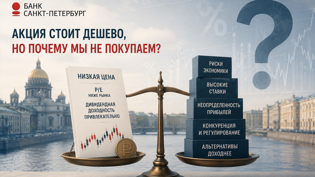 Банк «Санкт-Петербург»: акция стоит дешево, но почему мы не покупаем?