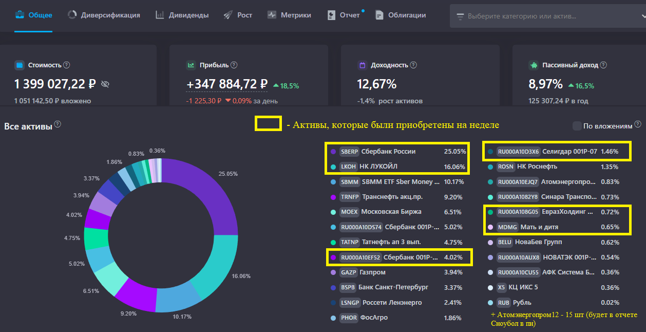 ЕЖЕНЕДЕЛЬНЫЙ ОБЗОР ПОРТФЕЛЯ АКЦИЙ ИНВЕСТОРА ИЗ ГЛУБИНКИ От 25.05.2026
