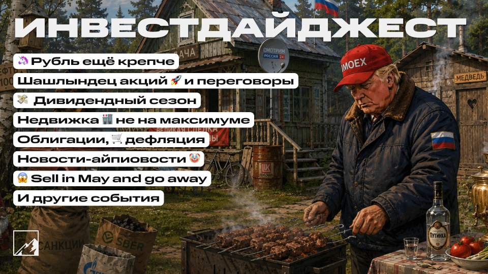 🚀 Акциям ШАШЛЫНДЕЦ, а рубль стал ещё крепче! Дивидендный сезон, облигации, рост недвижки, дефляция. Воскресный инвестдайджест