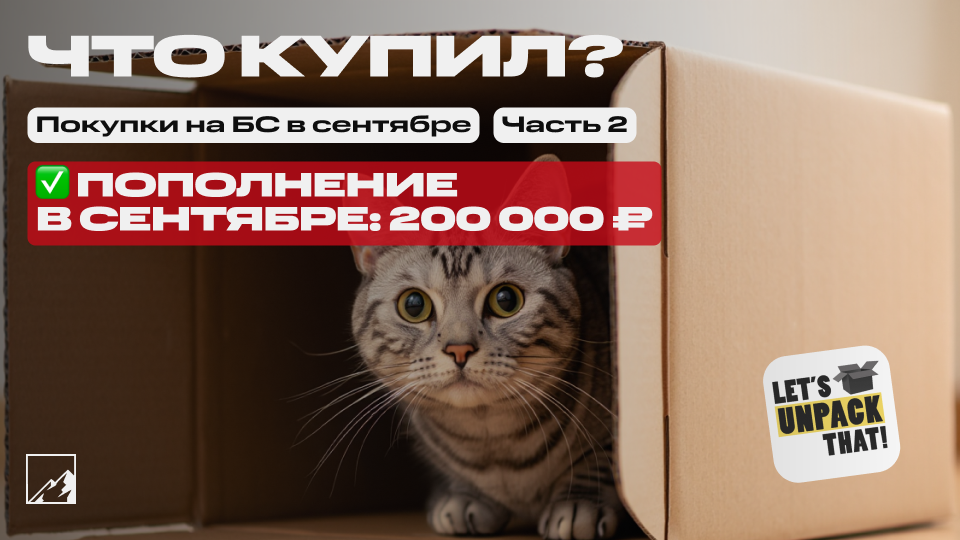 🏆 Пополнил брокерский счёт на 200 000 в сентябре. Антиралли, пассивный доход. Что купил? Часть 2