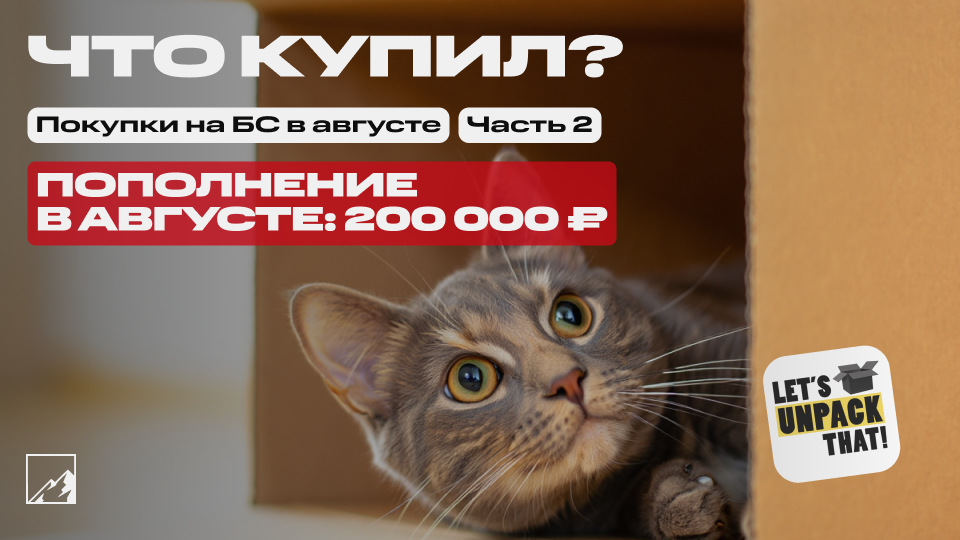 🏆 Пополнил брокерский счёт на 200 000 в августе. Фокус на пассивный доход. Что купил? Часть 2