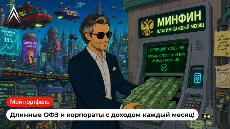 Топовые длинные ОФЗ и корпораты с доходом каждый месяц! Портфель в августе