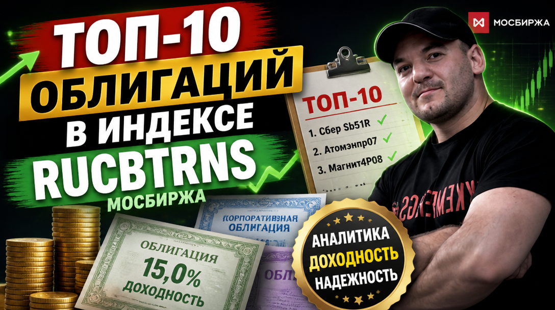 ТОП-10 облигаций из состава "индекса Мосбиржи корпоративные облигации" на 2026!