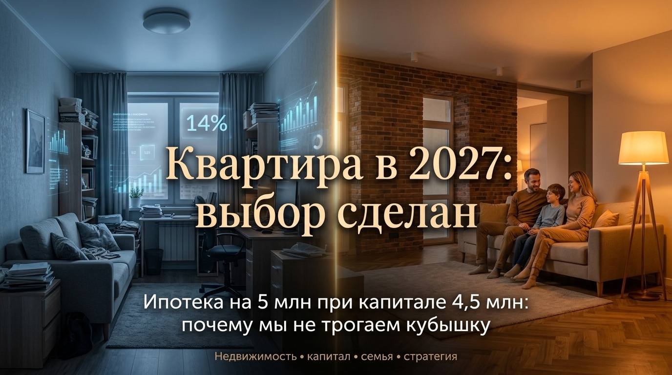 Квартирная дилемма на 5 миллионов: ипотечный кейс и хеджирование ставкой ЦБ. Как мы "репетировали" платеж 85 000 ₽, сохранив капитал