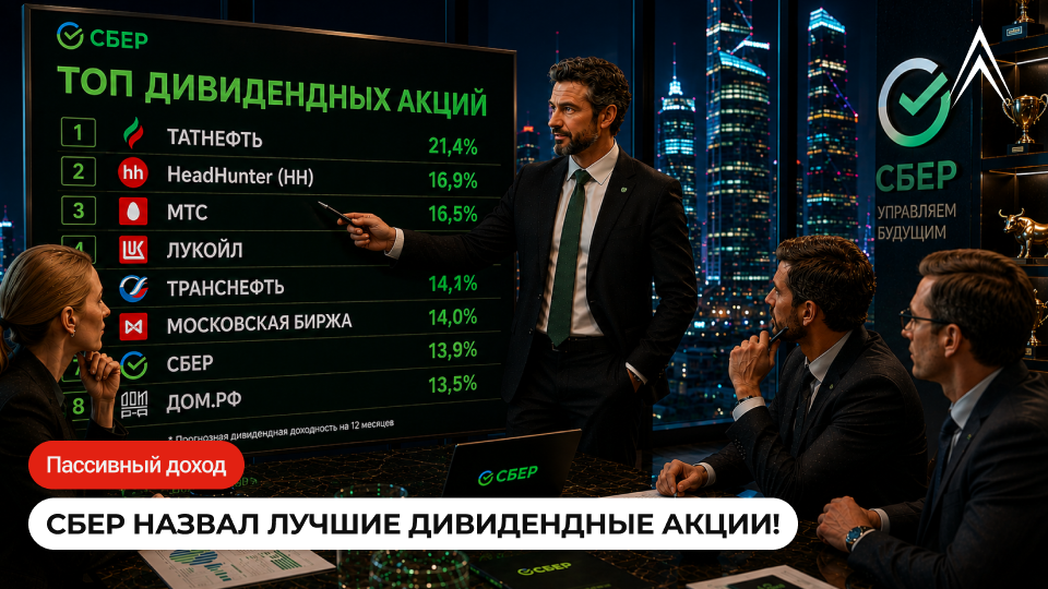 Лучший портфель под пассивный доход: новый ТОП дивидендных акций от Сбера! Сколько совпало с моим портфелем?