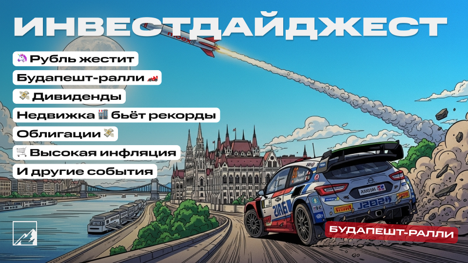 🚀 Рубль жестит, Будапешт-ралли, очередной рекорд цен на жильё. Конец дивидендного сезона, облигации, сделка. Воскресный инвестдайджест