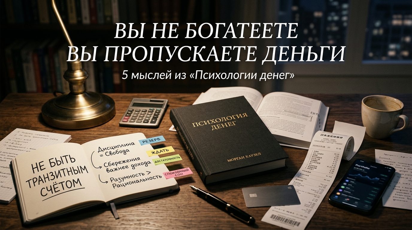 Как перестать быть транзитным счетом для чужих денег? 
5 отрезвляющих мыслей из «Психологии денег»